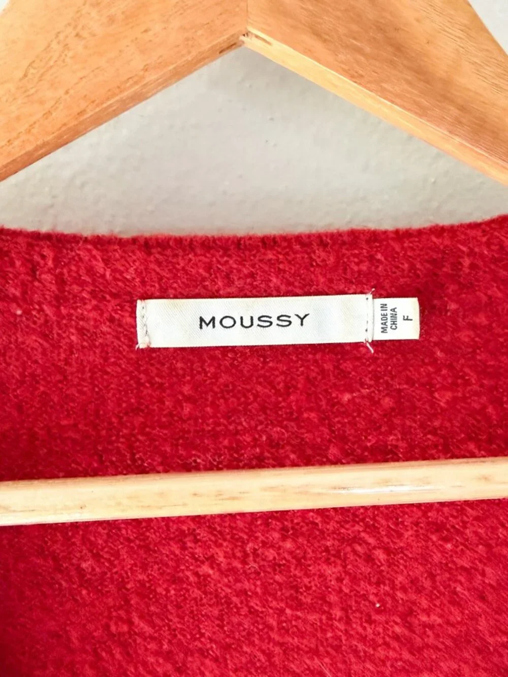 Moussy Red Knit Robe Longline Belted Cozy Lounge Women’s One Size OS - Picture 4 of 7